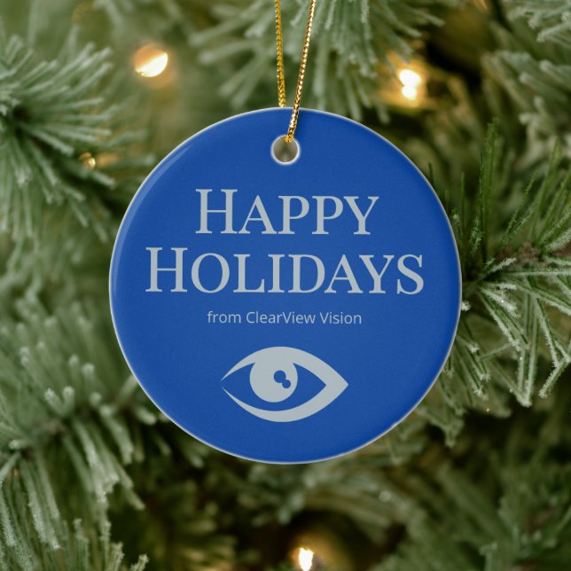 Navy Silver Optometry Office Ornament (Tree)