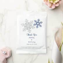 Navy Silver Snowflake Winter Winter Thank You