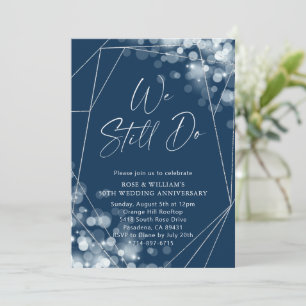 Navy & Silver We Still Do 50th Anniversary Invitation