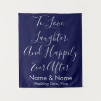 Navy & Silver Wedding Backdrop Photo Booth Prop