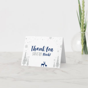 Navy & Silver Winter Wonderland Thank You Card