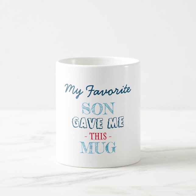 Navy Simple Favourite Son gift to mother Coffee Mug (Center)