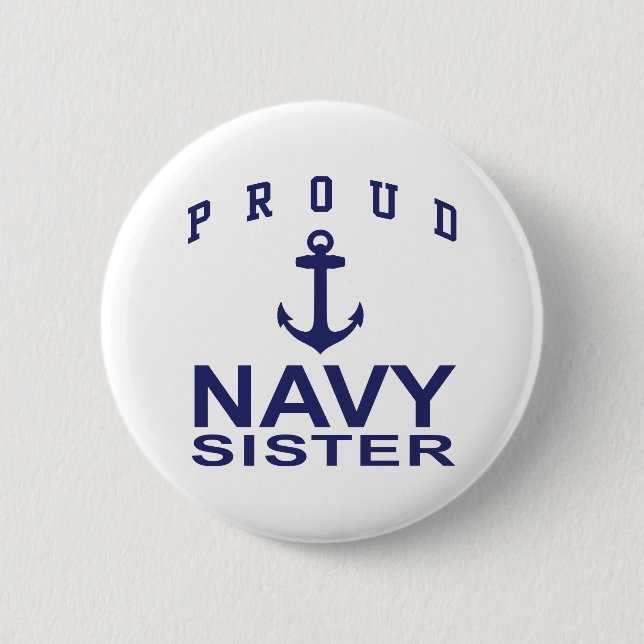 Navy Sister 6 Cm Round Badge (Front)