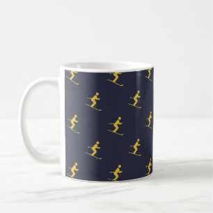 Navy Skier  Coffee Mug