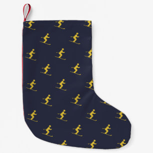 Navy Skier Small Christmas Stocking