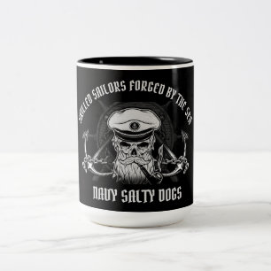 NAVY  SKILLED SAILORS / SALTY DOGS Two-Tone COFFEE MUG