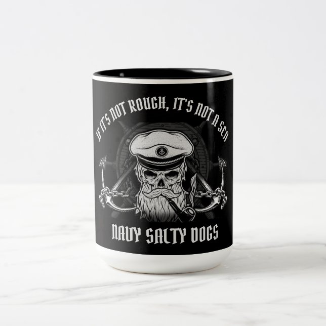 NAVY  SKILLED SAILORS / SALTY DOGS Two-Tone COFFEE MUG (Center)