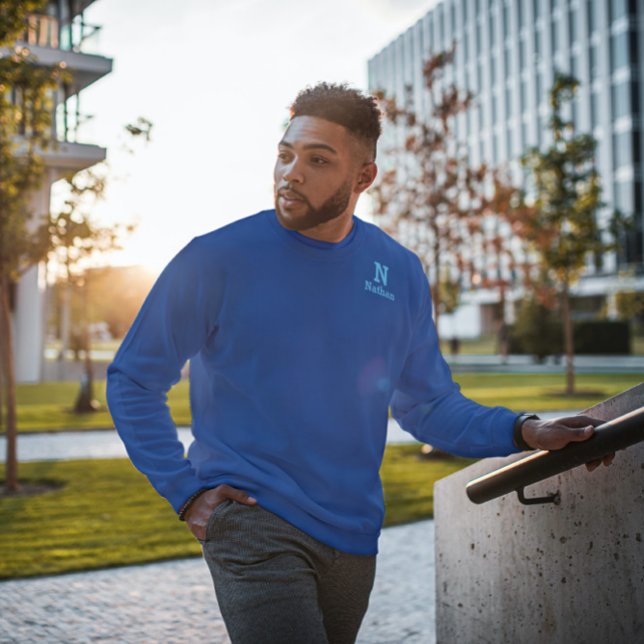 navy& sky  blue personalised sweatshirt (Creator Uploaded)