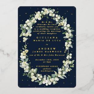 Navy Snowberry+Eucalyptus Wedding Reception Only