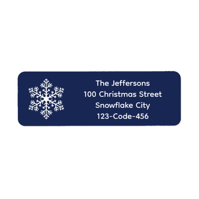 Navy Snowflake Address Labels (Front)