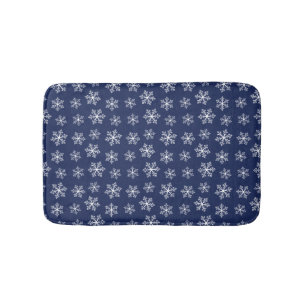 Navy Snowflake Bath Mat