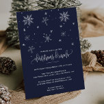 Navy Snowflake Christmas Brunch Invitation<br><div class="desc">This navy snowflake christmas brunch invitation card is perfect for a modern holiday event. The design features lightly falling snowflakes.</div>