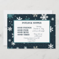 Navy Snowflake Christmas POT LUCK Supper
