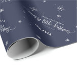 Navy Snowflake Christmas Wrapping Paper<br><div class="desc">This navy snowflake christmas wrapping paper is perfect for a modern holiday gift. The design features falling snowflakes and the festive phrase "have yourself a merry little christmas". Personalise the wrapping paper with the gift recipient's name.</div>