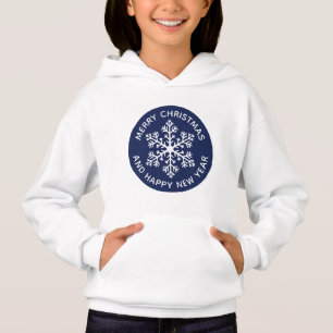 Navy Snowflake Festive Hoodie (Child)