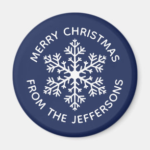 Navy Snowflake Magnet