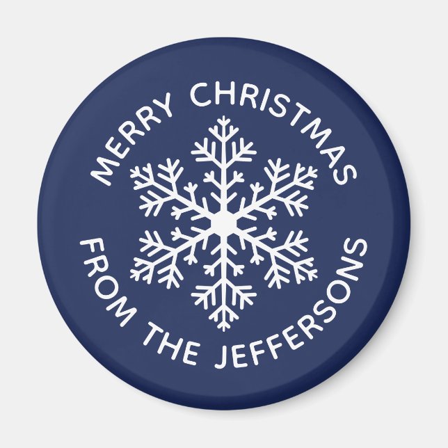 Navy Snowflake Magnet (Front)