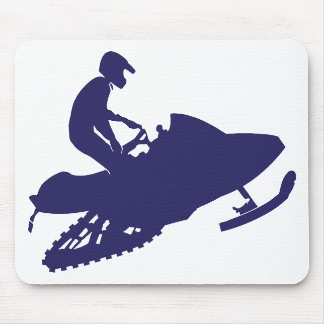 Navy-Snowmobiler Mouse Pad (Front)