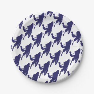 Navy-Snowmobiler Paper Plate