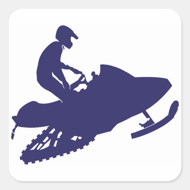 Navy-Snowmobiler Square Sticker (Front)