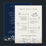 Navy Spring Wildflower Meadow Garden  Program<br><div class="desc">Capture the beauty of nature on your special day with our exquisite wildflower watercolor best day ever wedding program. Elegant, unique, and blooming with love. Use the text fields to personalise your design with your own wording and details. If you want to change the font style, colour or text placement,...</div>