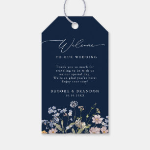 Navy Spring Wildflower Meadow Garden Wedding Gift Tags