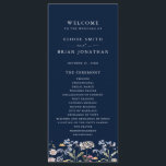 Navy Spring Wildflower Meadow Garden Wedding  Program<br><div class="desc">Capture the beauty of nature on your special day with our exquisite wildflower watercolor wedding program. Elegant, unique, and blooming with love. Use the text fields to personalise your design with your own wording and details. If you want to change the font style, colour or text placement, simply click the...</div>