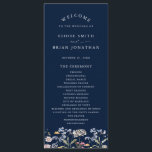 Navy Spring Wildflower Meadow Garden Wedding  Program<br><div class="desc">Capture the beauty of nature on your special day with our exquisite wildflower watercolor wedding program. Elegant, unique, and blooming with love. Use the text fields to personalise your design with your own wording and details. If you want to change the font style, colour or text placement, simply click the...</div>