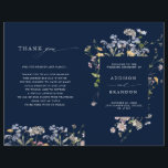 Navy Spring Wildflower Meadow  Wedding Program<br><div class="desc">Capture the beauty of nature on your special day with our exquisite wildflower watercolor wedding program. Elegant, unique, and blooming with love. Use the text fields to personalise your design with your own wording and details. If you want to change the font style, colour or text placement, simply click the...</div>