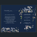 Navy Spring Wildflower Meadow  Wedding Program<br><div class="desc">Capture the beauty of nature on your special day with our exquisite wildflower watercolor wedding program. Elegant, unique, and blooming with love. Use the text fields to personalise your design with your own wording and details. If you want to change the font style, colour or text placement, simply click the...</div>