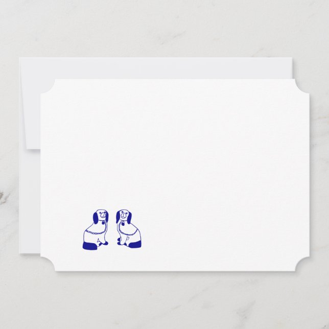 Navy Staffordshire Dogs Note Cards & Stationary (Front)