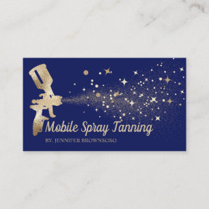 Navy Star Gold Mobile Body Paint Tan Spray QR Code Business Card