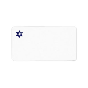 Navy Star of David Address Label