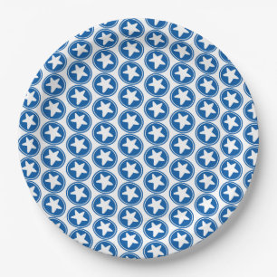 Navy Star Pattern - Patriotic / 4th of July Party Paper Plate