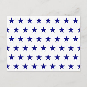 Navy Star Pattern Postcard