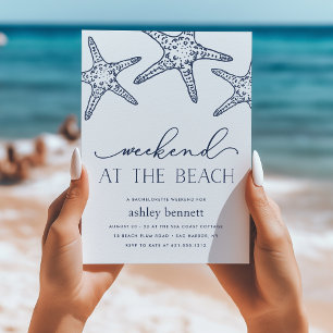 Navy Starfish Weekend at the Beach Invitation