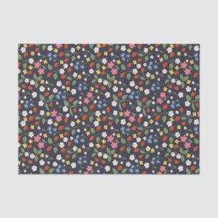 Navy Strawberry pattern Tissue Paper