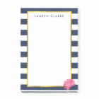 Navy Stripe & Pink Peony Personalised