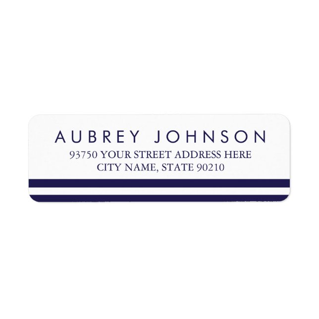 Navy Striped Address Labels (Front)
