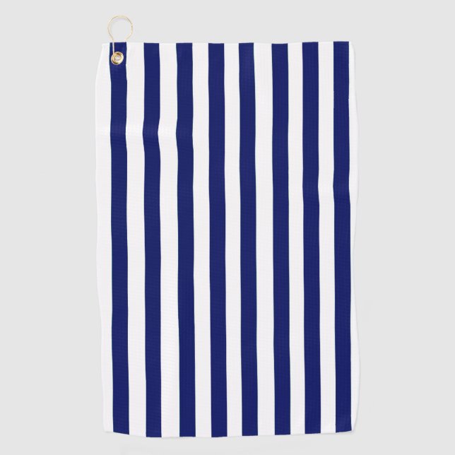 Navy Striped Golf Towel (Front)