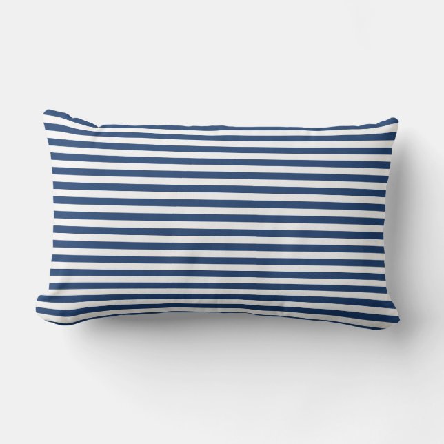 Navy Stripes, American, Patriotic Lumbar Cushion (Front)