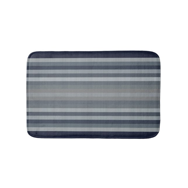Navy Stripes Bath Mat (Front)