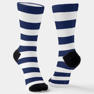 Navy Stripes Crew Socks