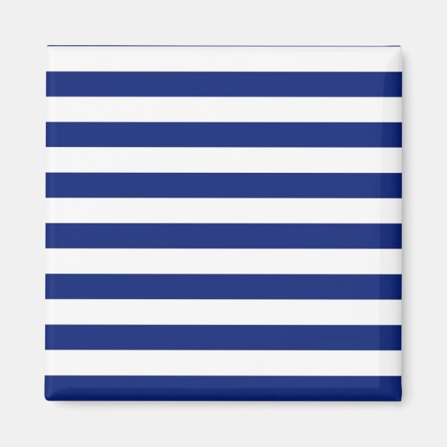 Navy Stripes Nautical Decor Magnet (Front)