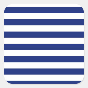Navy Stripes Nautical Decor Square Sticker