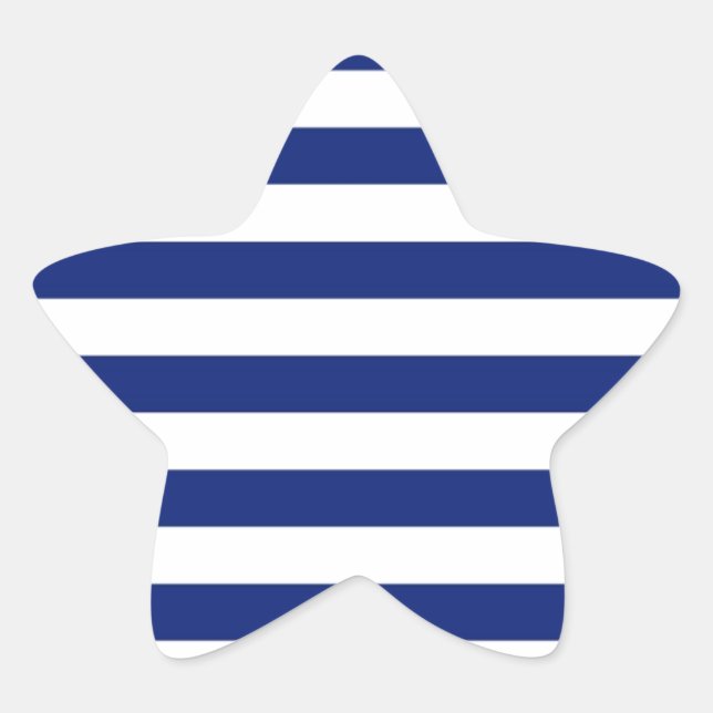 Navy Stripes Nautical Decor Star Sticker (Front)