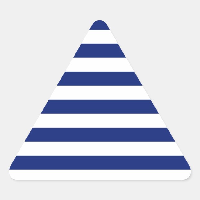 Navy Stripes Nautical Decor Triangle Sticker (Front)