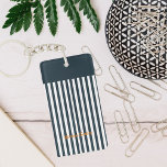 Navy Stripes | The Modern Gentleman's Monogram Key Ring<br><div class="desc">Personalise it for any special family member, friend, co-worker, teacher etc., to create a unique gift for birthdays, anniversaries, weddings, Christmas, Valentines or any day you want to show how much she or he means to you. This keepsake makes a wonderful gift for any occasion: mother's day, birthdays, newlyweds, grandparents...</div>