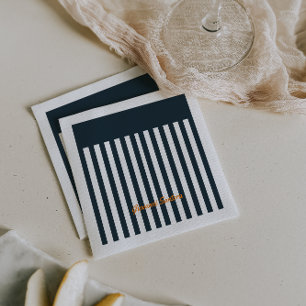 Navy Stripes   The Modern Gentleman's Monogram Napkin