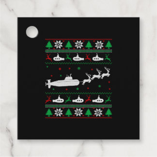 Navy Submarine Submariner Ugly Christmas Sweater Favour Tags